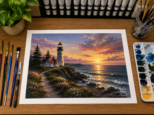 Limited Edition PRINT of my Original Acrylic Landscape on Cartridge Paper - No Frame (Size: A4 & A3)