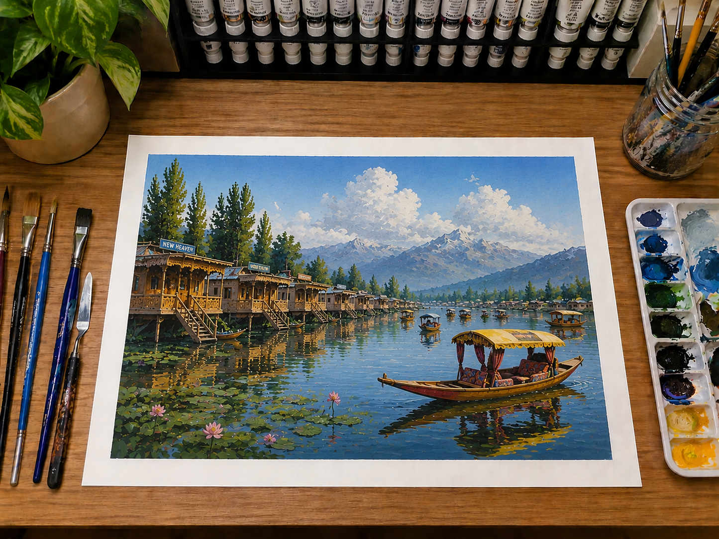 Limited Edition PRINT of my Original Acrylic Landscape on Cartridge Paper - No Frame (Size: A4 & A3)