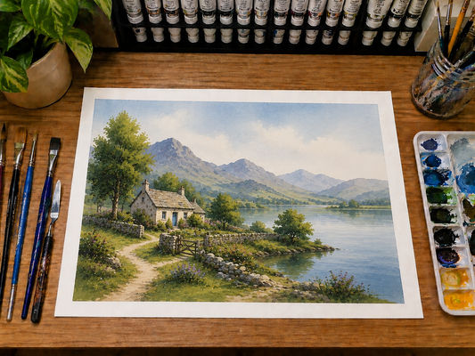 Limited Edition PRINT of my Original Watercolour Landscape on Cartridge Paper - No Frame (Size: A4 & A3)