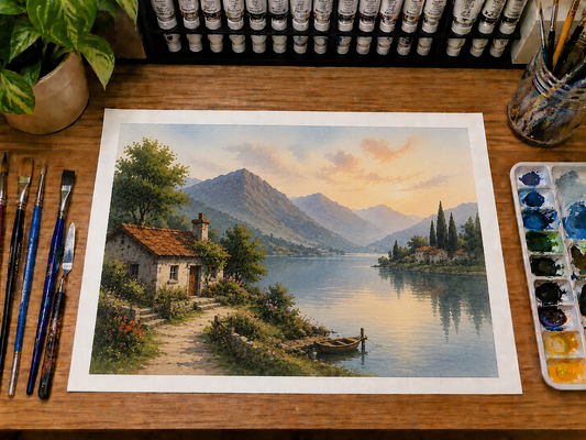 Limited Edition PRINT of my Original Watercolour Landscape on Cartridge Paper - No Frame (Size: A4 & A3)