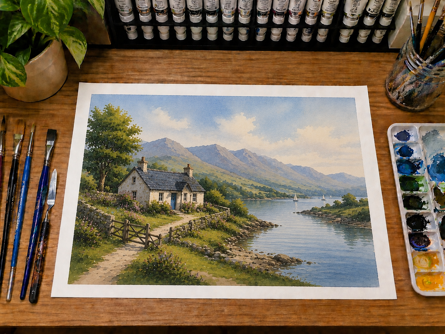 Limited Edition PRINT of my Original Watercolour Landscape on Cartridge Paper - No Frame (Size: A4 & A3)
