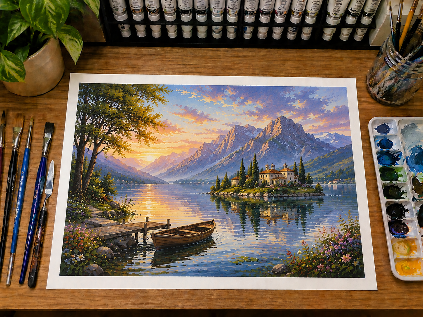 Limited Edition PRINT of my Original Acrylic Landscape on Cartridge Paper - No Frame (Size: A4 & A3)
