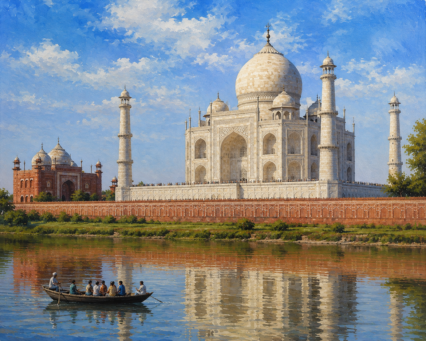 Limited Edition PRINT of my Original Acrylic Painting of Taj Mahal, City of India - on Cartridge Paper - No Frame (Size: A4 & A3)