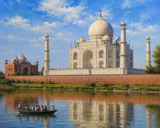 Limited Edition PRINT of my Original Acrylic Painting of Taj Mahal, City of India - on Cartridge Paper - No Frame (Size: A4 & A3)