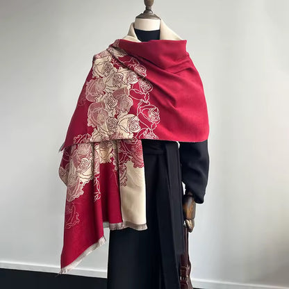 Cashmere Scarf for Women - Double Sided Print