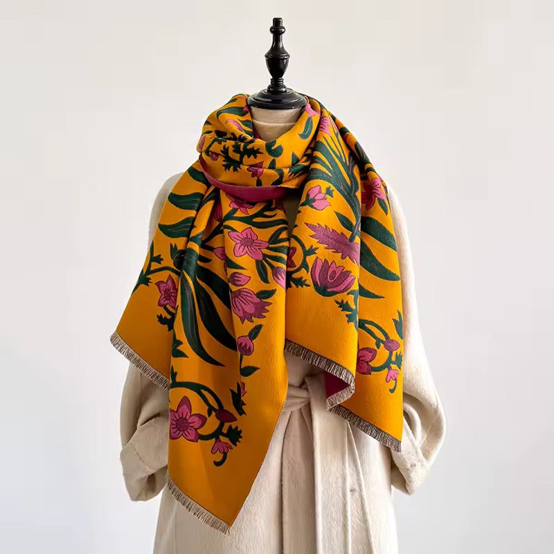 Cashmere Scarf for Women - Double Sided Print
