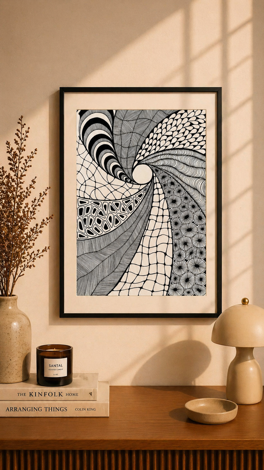Hand Drawn Doodle Art on Cartridge Paper- No Frame (Size A4 & A3)