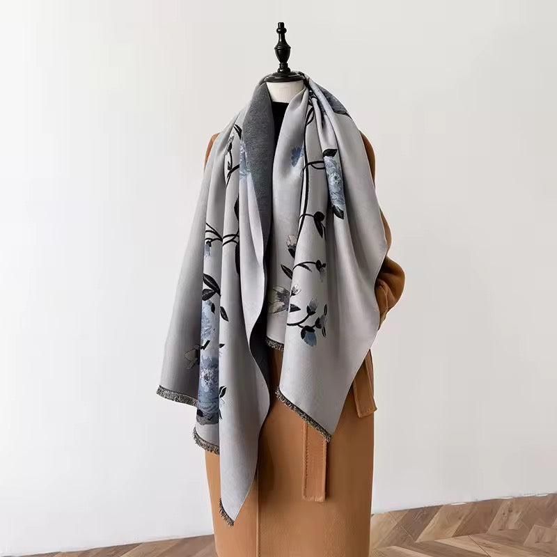 Cashmere Scarf for Women - Double Sided Print