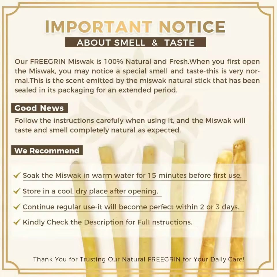 16 Pack Miswak Sticks Organic Oral Care