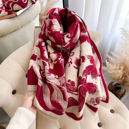 Cashmere Scarf for Women - Double Sided Print
