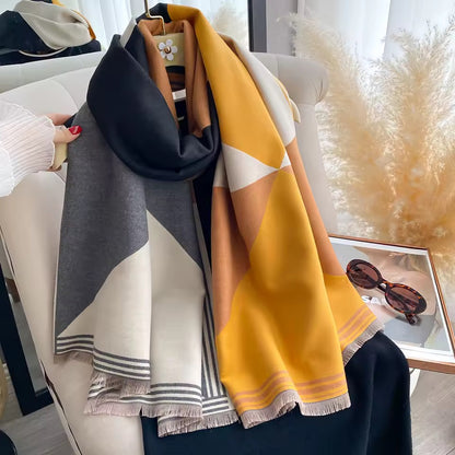 Cashmere Scarf for Women - Double Sided Print