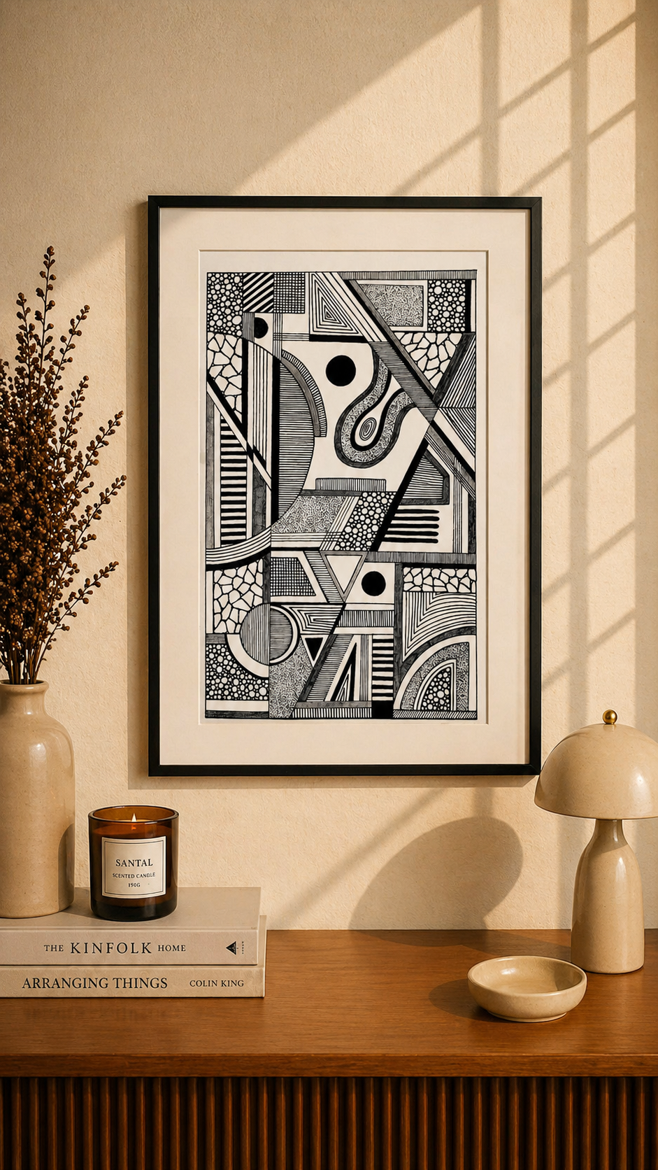 Hand Drawn Geometrical Doodling Art on Cartridge Paper- No Frame (Size A4 & A3)