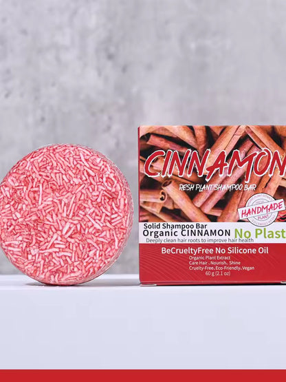 Organic Cinnamon Shampoo Soap Without Silicone, Cleanses the Scalp, Nourishes Hair & Controls Oil