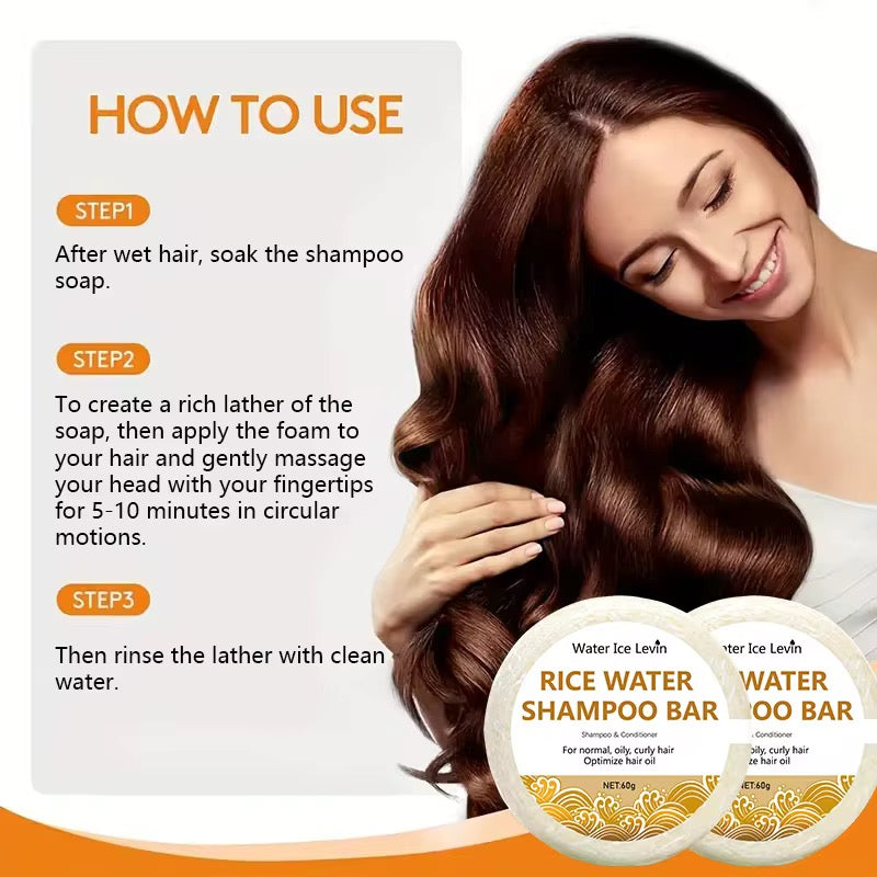 Organic Rice Water Shampoo Soap Without Silicone, Cleanses the Scalp, Nourishes Hair & Controls Oil