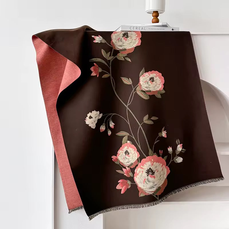 Cashmere Scarf for Women - Double Sided Print