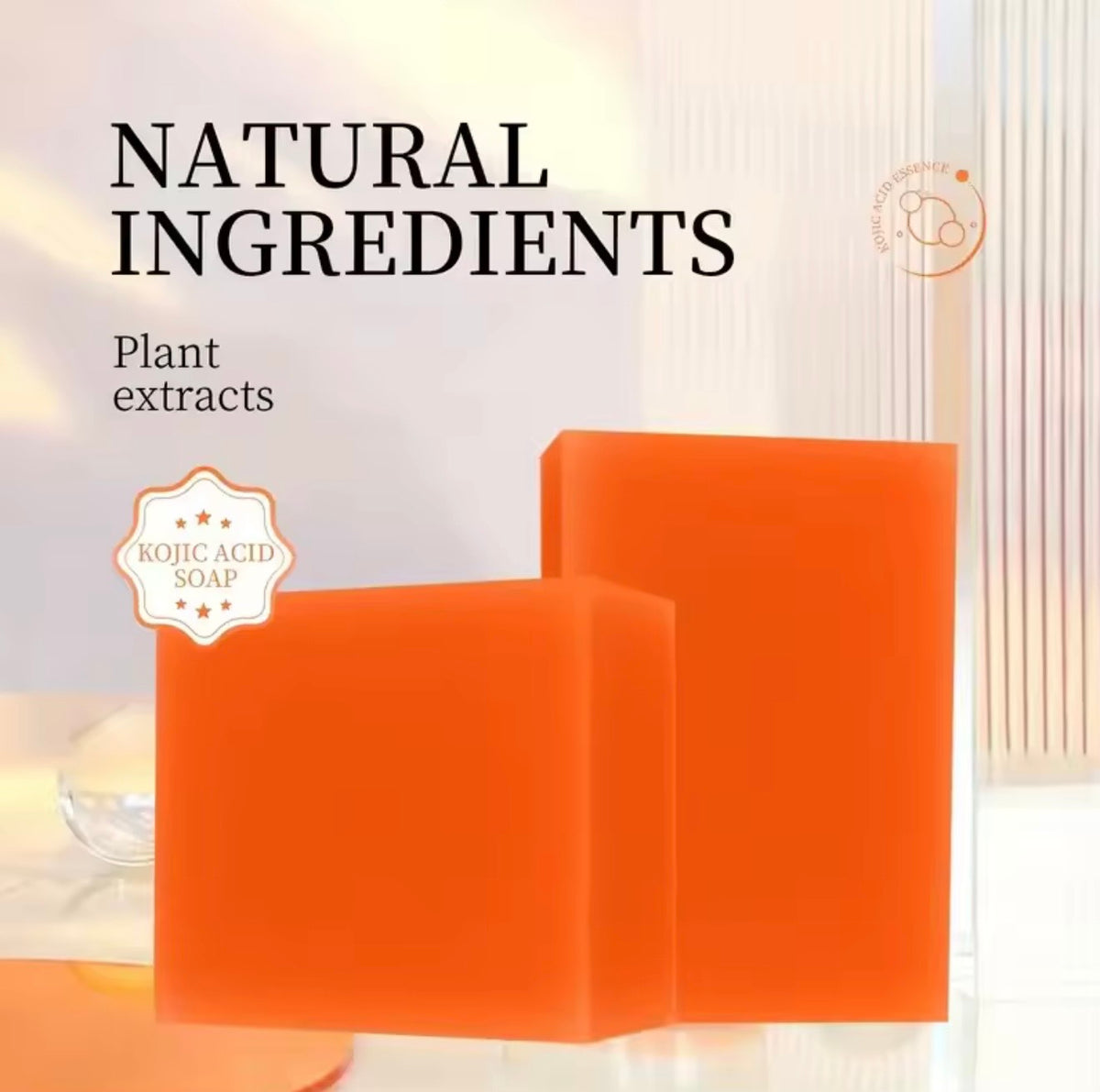 Kojic Acid Soap with Vitamin C,Turmeric, Retinol, Shea Butter & Vitamin E - Organic Skincare