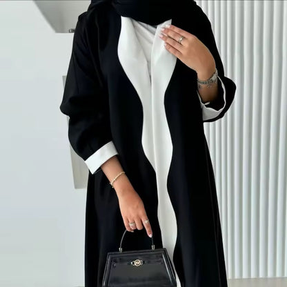 Slit Black Abaya - Long Sleeved Dubai Style Robe