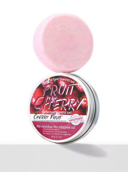 Organic Fruit Cherry Shampoo Soap Without Silicone, Cleanses the Scalp, Nourishes Hair & Controls Oil