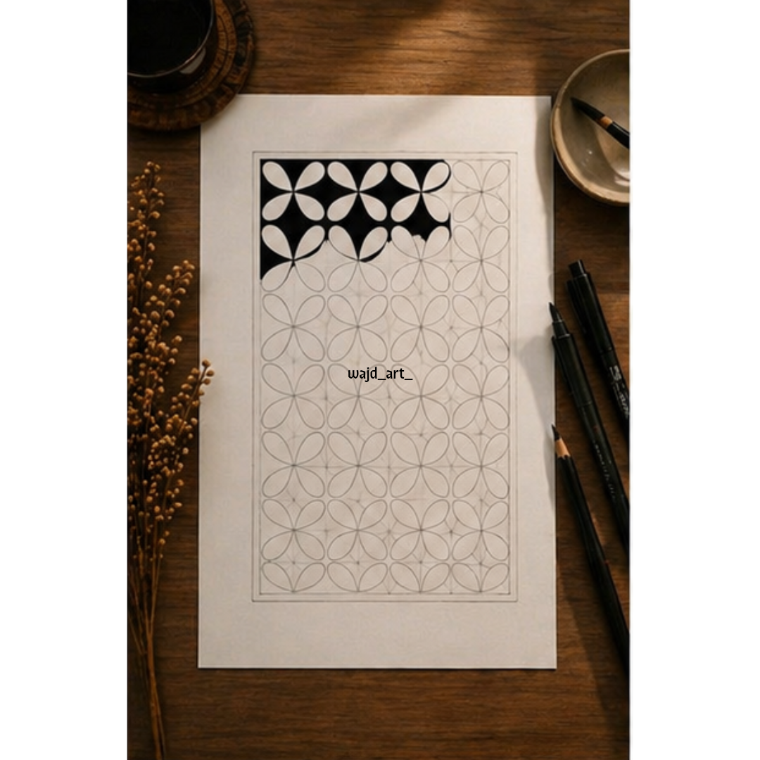 Hand Drawn Geometrical Doodling Art on Cartridge Paper- No Frame (Size A4 & A3)