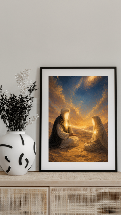 Limited Edition PRINT of my Original Murshid-Mureed Mystical Muslim on Cartridge Paper - No Frame (Size: A4 & A3)