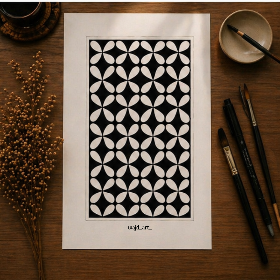 Hand Drawn Geometrical Doodling Art on Cartridge Paper- No Frame (Size A4 & A3)