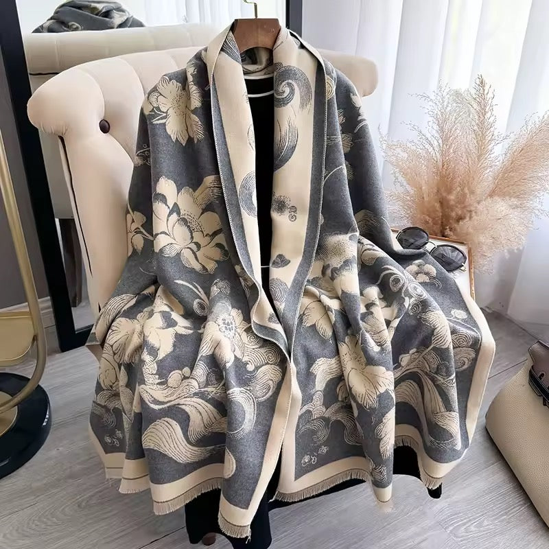 Cashmere Scarf for Women - Double Sided Print