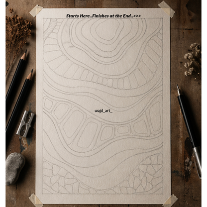 Hand Drawn Doodle Art on Cartridge Paper- No Frame (Size A4 & A3)