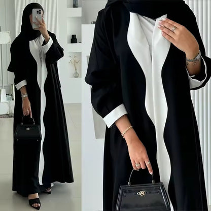 Slit Black Abaya - Long Sleeved Dubai Style Robe