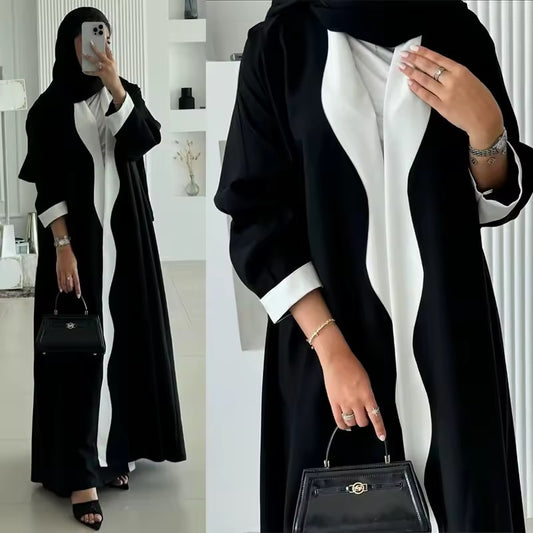 Slit Black Abaya - Long Sleeved Dubai Style Robe