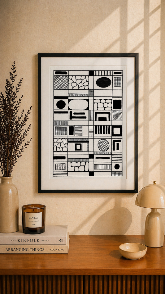 Hand Drawn Geometrical Doodling Art on Cartridge Paper- No Frame (Size A4 & A3)