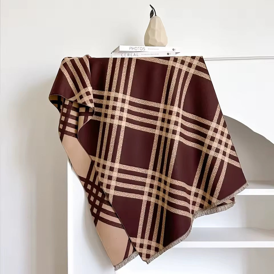 Cashmere Scarf for Women - Double Sided Print