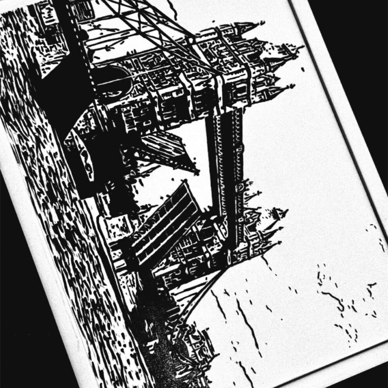 Hand Drawn Tower Bridge City Art on Cartridge Paper - No Frame (Size: A4 & A3)