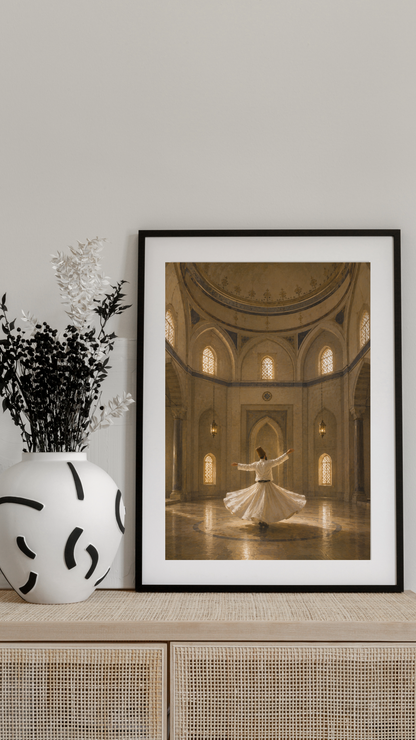 Limited Edition PRINT of my Original Mystical Muslim Ancient Sufi Whirling on Cartridge Paper - No Frame (Size: A4 & A3)