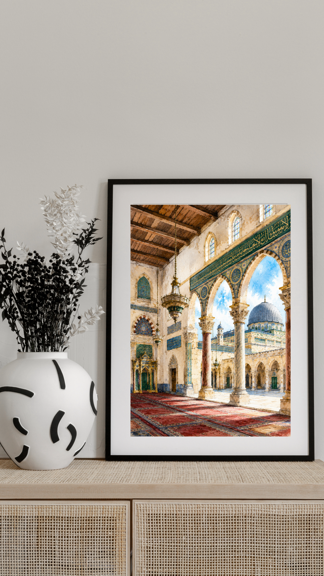 Limited Edition PRINT of my Original Masjid Aqsa Holy Watercolour Muslim Painting on Cartridge Paper - No Frame (Size: A4 & A3)