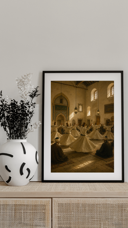 Limited Edition PRINT of my Original Mystical Muslim Ancient Sufi Zikr on Cartridge Paper - No Frame (Size: A4 & A3)