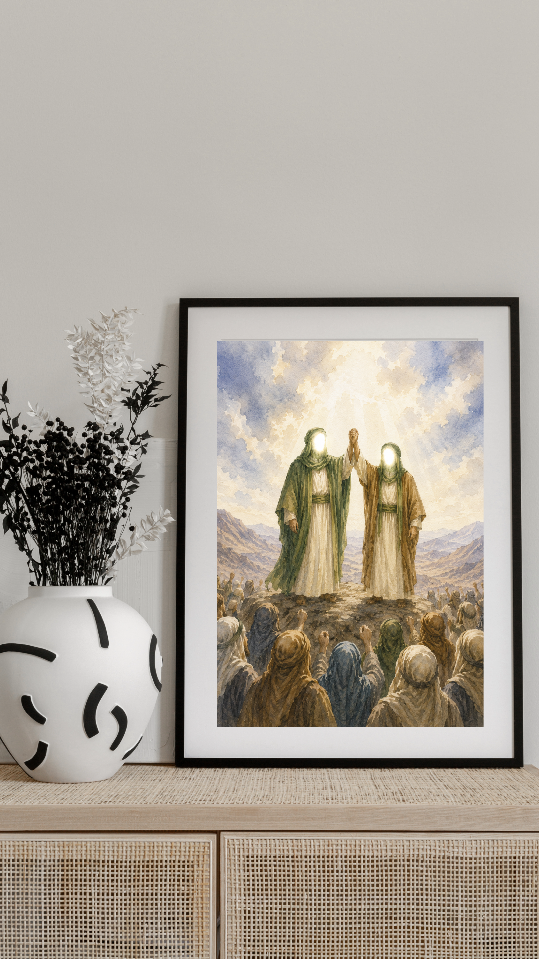 Limited Edition PRINT of my Original Prophet & Imam Ali Muslim Acrylic Painting on Cartridge Paper - No Frame (Size: A4 & A3)