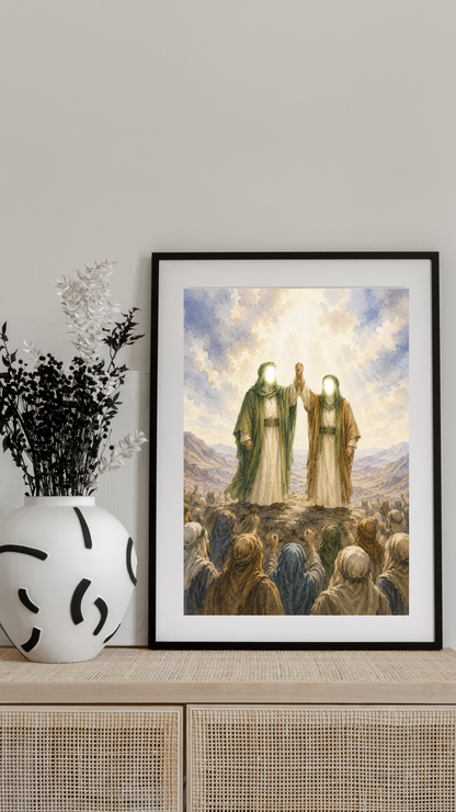 Limited Edition PRINT of my Original Prophet & Imam Ali Muslim Acrylic Painting on Cartridge Paper - No Frame (Size: A4 & A3)