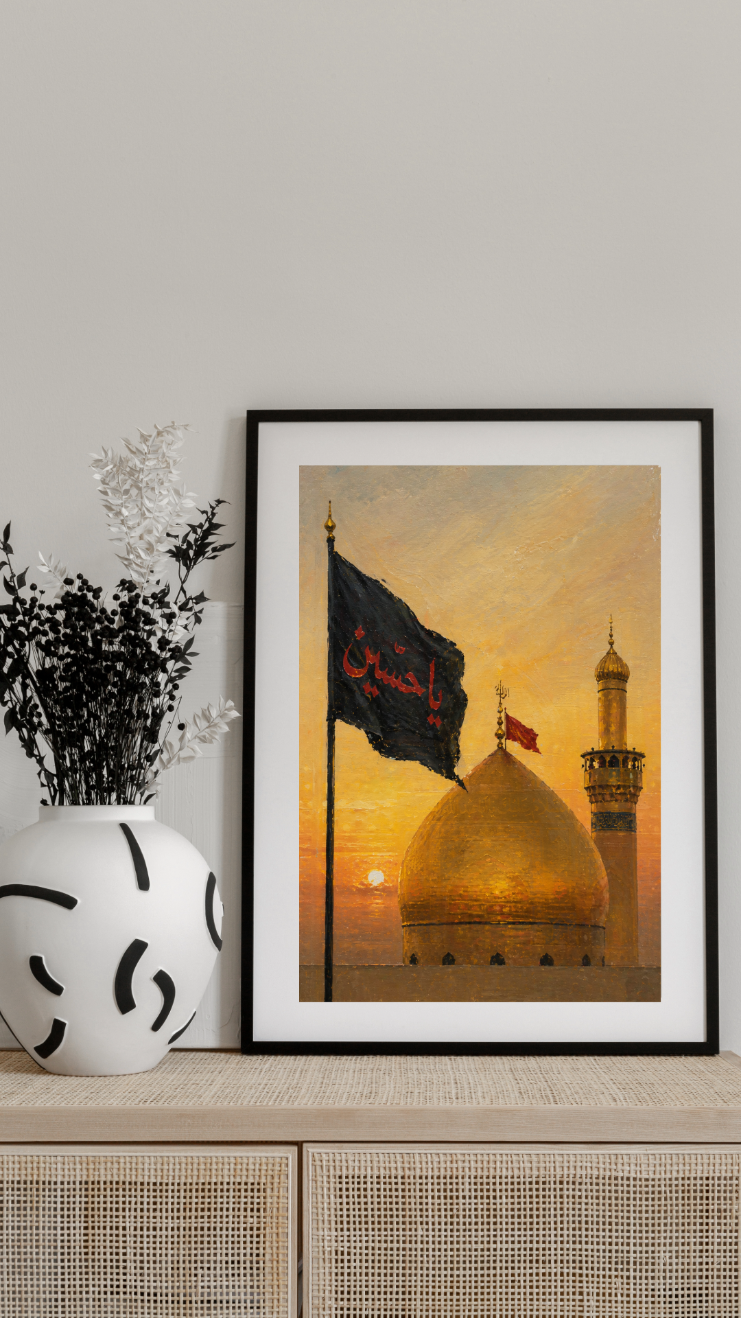 Limited Edition PRINT of my Original Acrylic Imam Hussain Shrine Muslim Acrylic Painting on Cartridge Paper - No Frame (Size: A4 & A3)