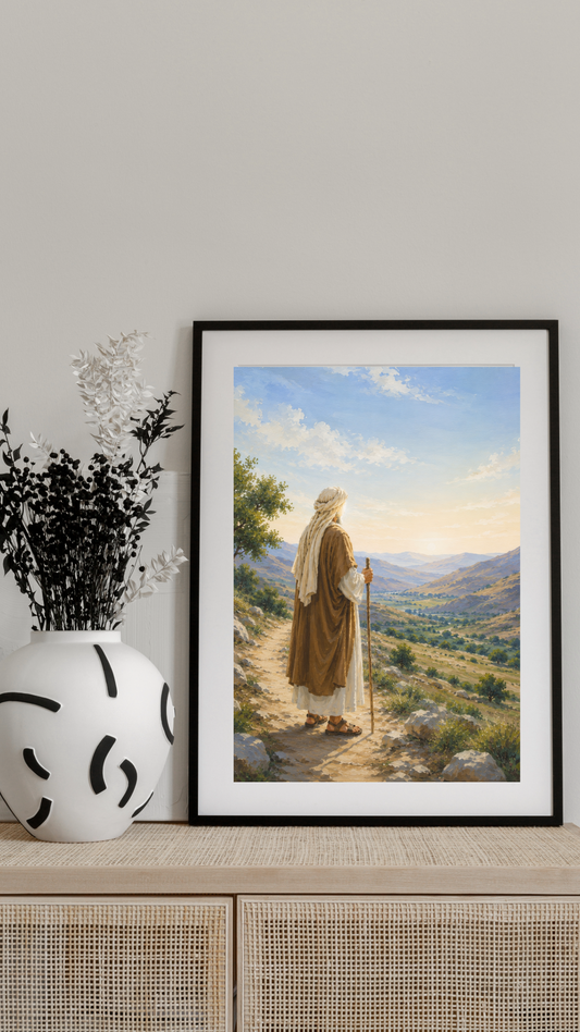 Limited Edition PRINT of my Original Acrylic Painting of Prophet Muhammad in the Hills Muslim Painting on Cartridge Paper - No Frame (Size: A4 & A3)