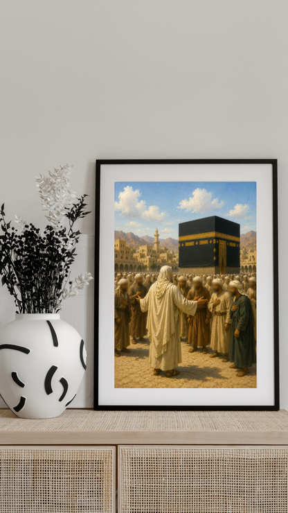 Limited Edition PRINT of my Original Oil Painting of Prophet Muhammad Forgiving former enemies - Muslim Painting on Cartridge Paper - No Frame (Size: A4 & A3)