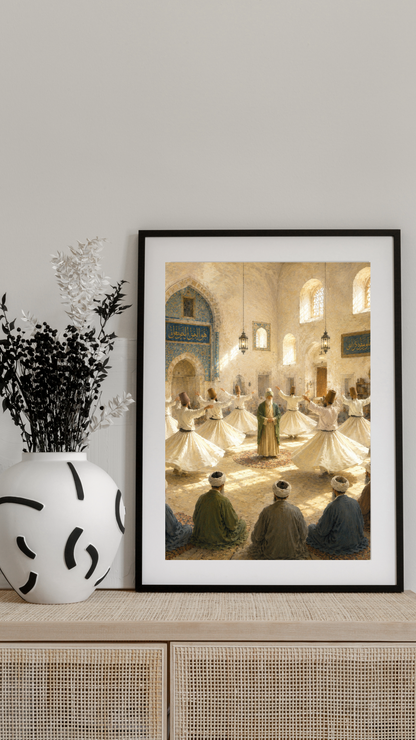 Limited Edition PRINT of my Original Mystical Muslim Ancient Sufi Zikr on Cartridge Paper - No Frame (Size: A4 & A3)