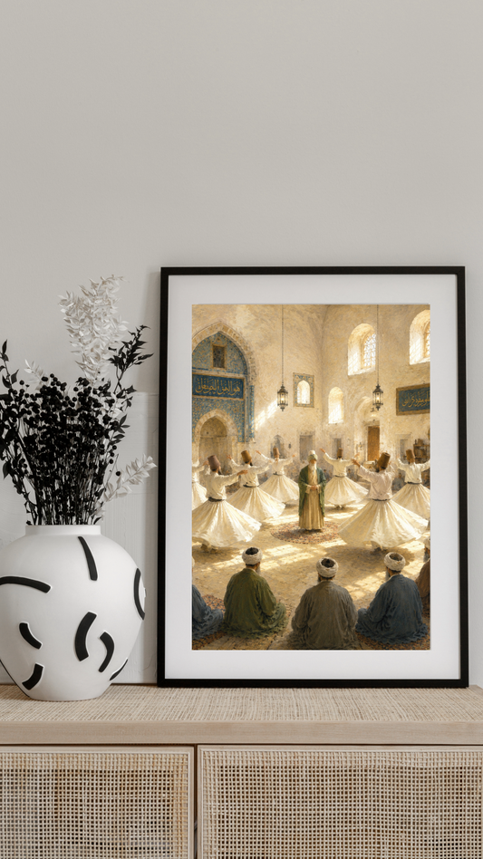Limited Edition PRINT of my Original Mystical Muslim Ancient Sufi Zikr on Cartridge Paper - No Frame (Size: A4 & A3)