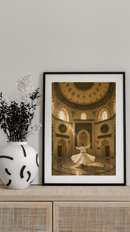 Limited Edition PRINT of my Original Mystical Muslim Ancient Sufi Whirling on Cartridge Paper - No Frame (Size: A4 & A3)