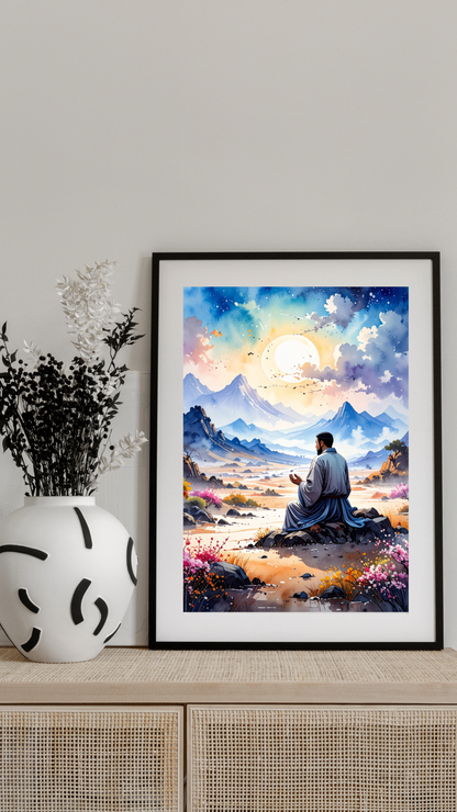 Limited Edition PRINT of my Original Mystical Muslim on Cartridge Paper - No Frame (Size: A4 & A3)