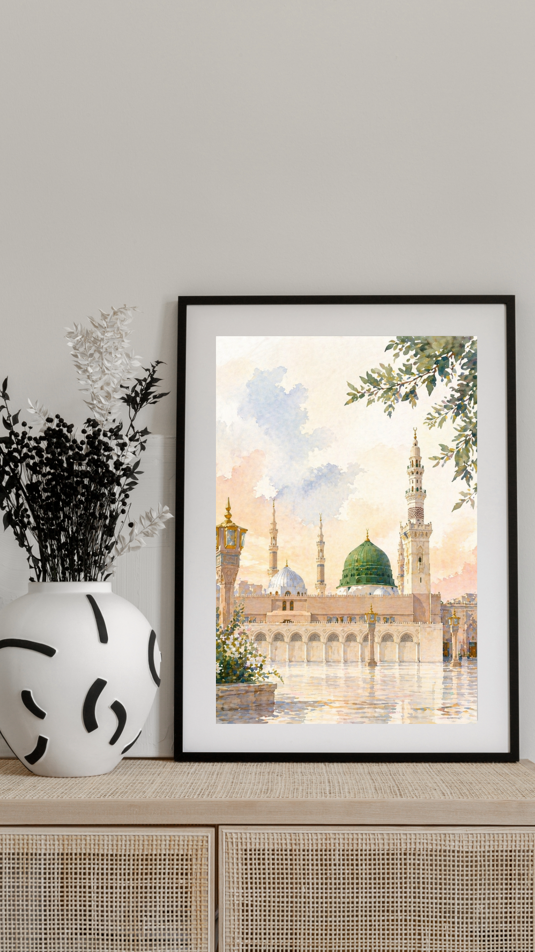 Limited Edition PRINT of my Original Madina, Saudi Arabia, Muslim Watercolour Painting on Cartridge Paper - No Frame (Size: A4 & A3)
