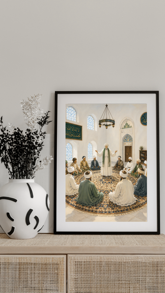 Limited Edition PRINT of my Original Mystical Muslim Ancient Sufi Zikr on Cartridge Paper - No Frame (Size: A4 & A3)
