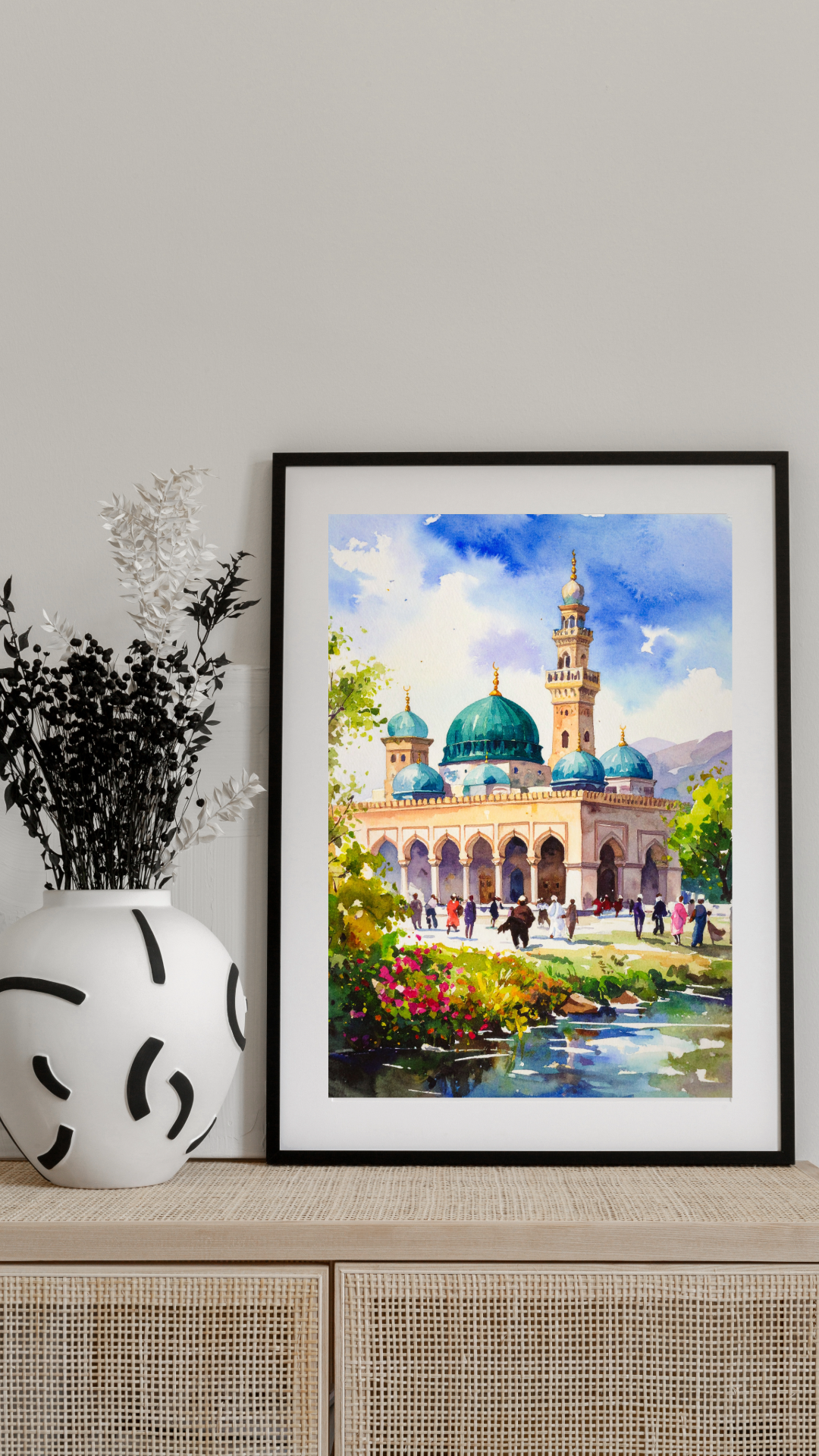 Limited Edition PRINT of my Original Ancient  Madina, Saudi Arabia, Muslim Watercolour Painting on Cartridge Paper - No Frame (Size: A4 & A3)