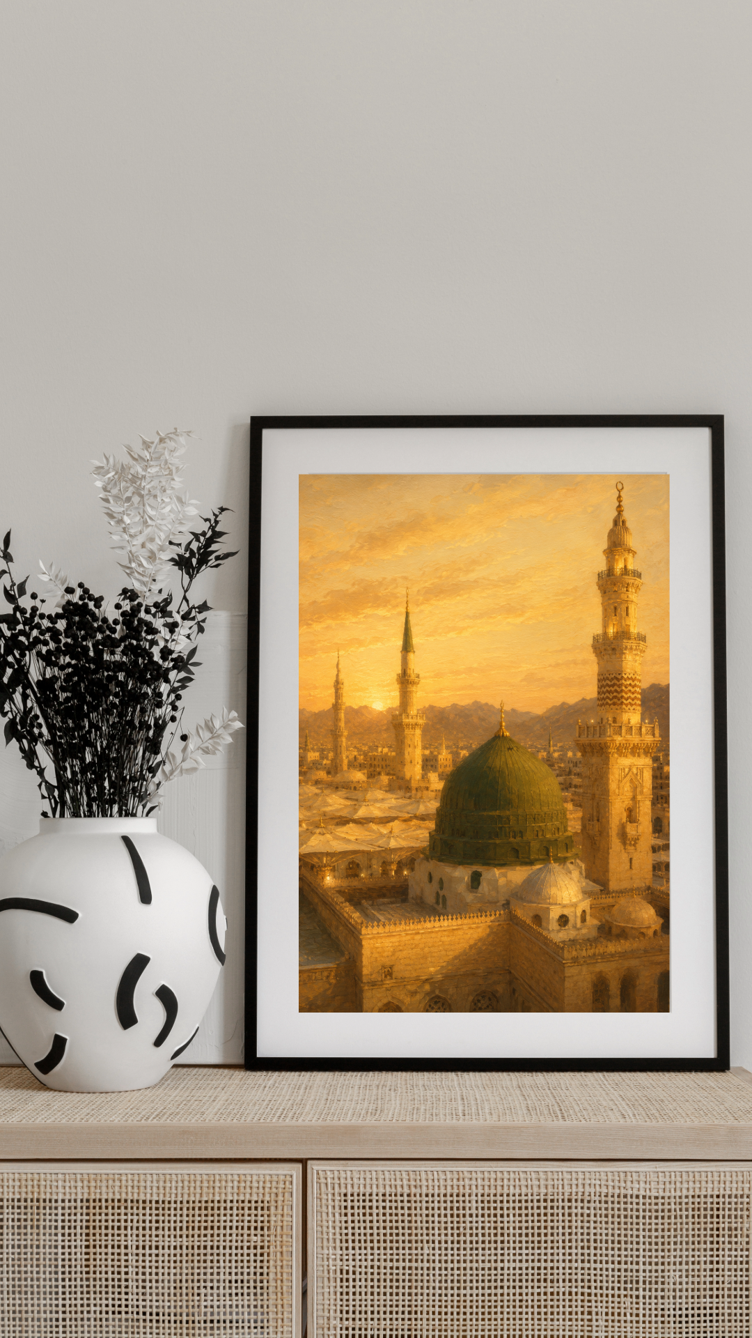 Limited Edition PRINT of my Original Oil Painting of Prophet Muhammad Resting Place - Muslim Painting on Cartridge Paper - No Frame (Size: A4 & A3)