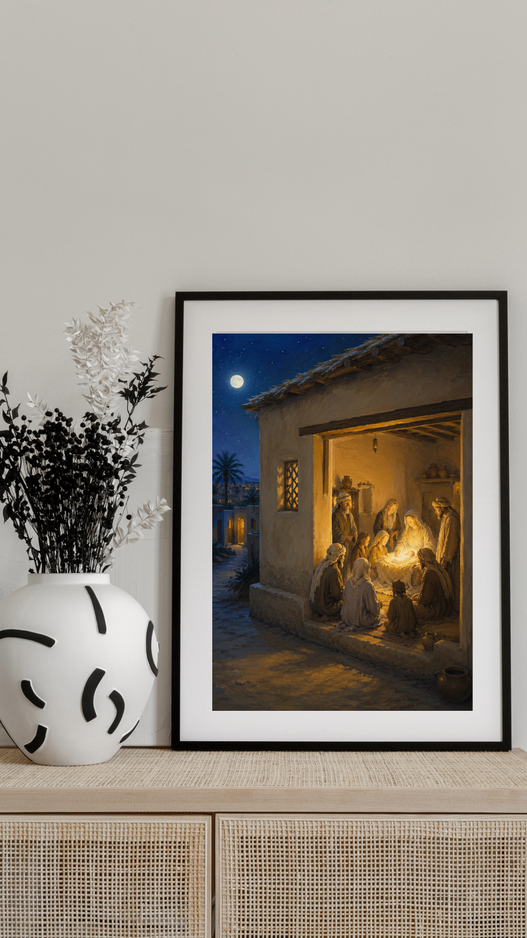 Limited Edition PRINT of my Original Oil Painting of the Birth of Prophet Muhammad Muslim Painting on Cartridge Paper - No Frame (Size: A4 & A3)