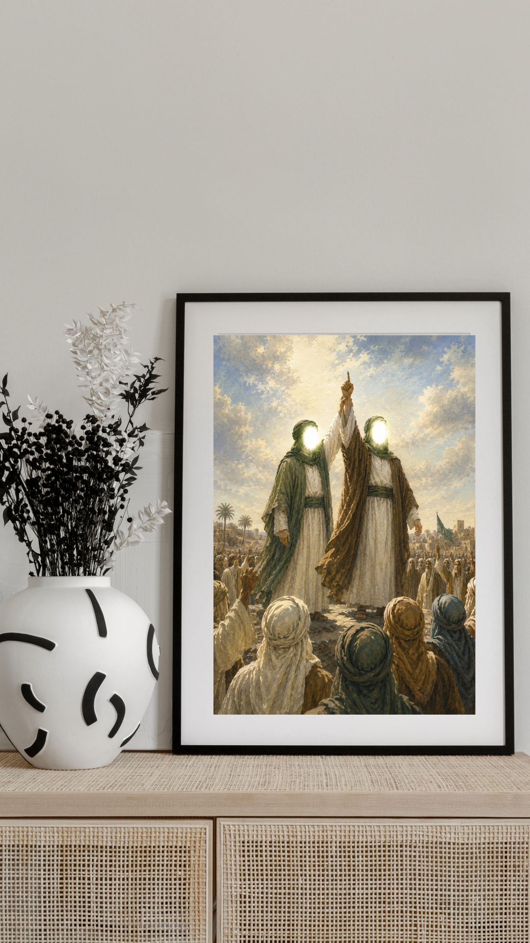 Limited Edition PRINT of my Original Prophet & Imam Ali Muslim Acrylic Painting on Cartridge Paper - No Frame (Size: A4 & A3)